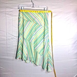 New York & Company Carefree Size 2 Side Zip Asymmetrical Lined Midi Skirt
